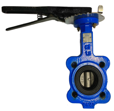 Cast iron butterfly valve showing the shaft, bushing and body neck