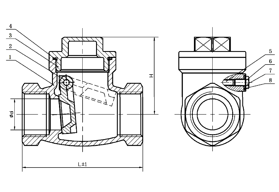 Swing Check Valve Drawing